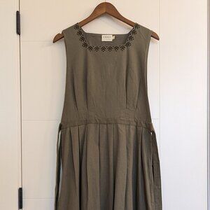 NWOT Voriagh Khaki Oxana Jumper Dress in size Large